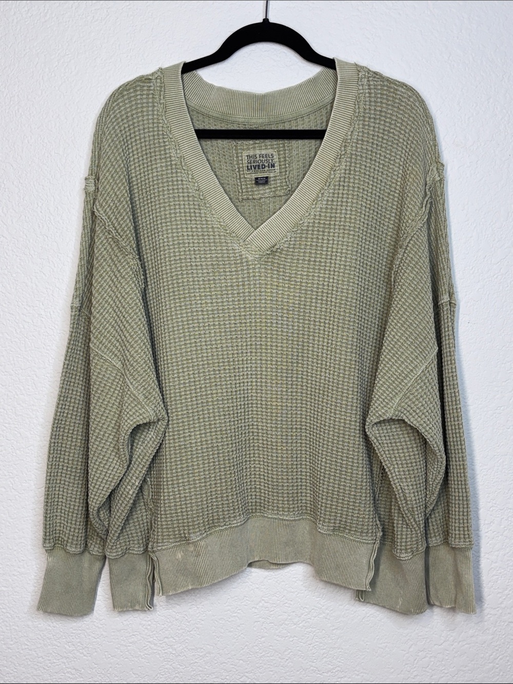 This Feels Seriously Lived In by American Eagle Oversized Waffle Weave Top